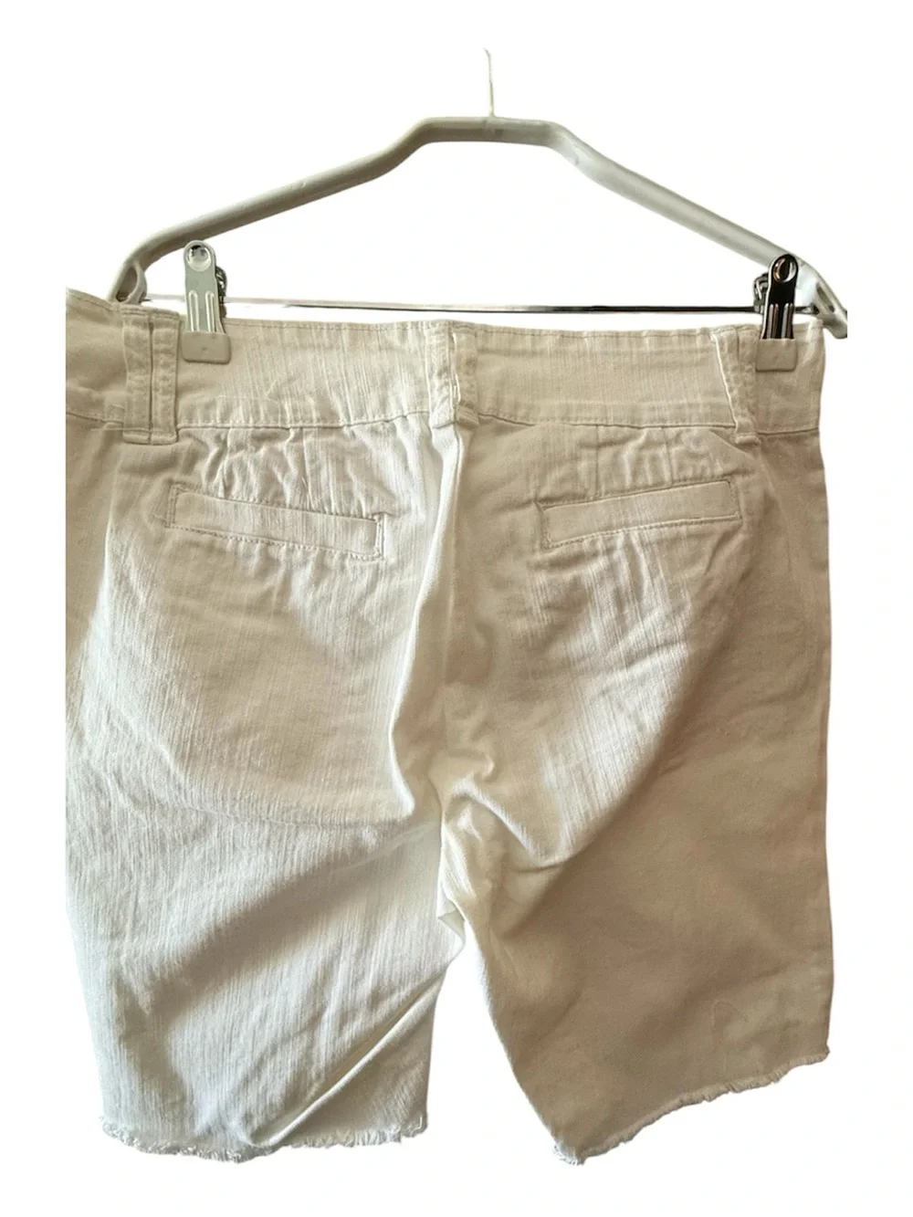 Casual Cream Denim Bermuda Shorts